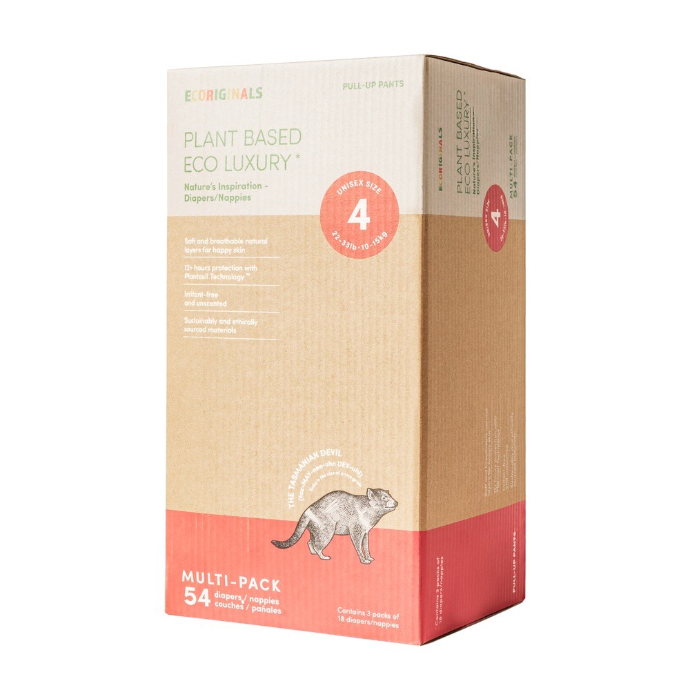 Ecoriginals Toddler Nappy Pants Size 4 54Pk Disposable Baby Bunting NZ