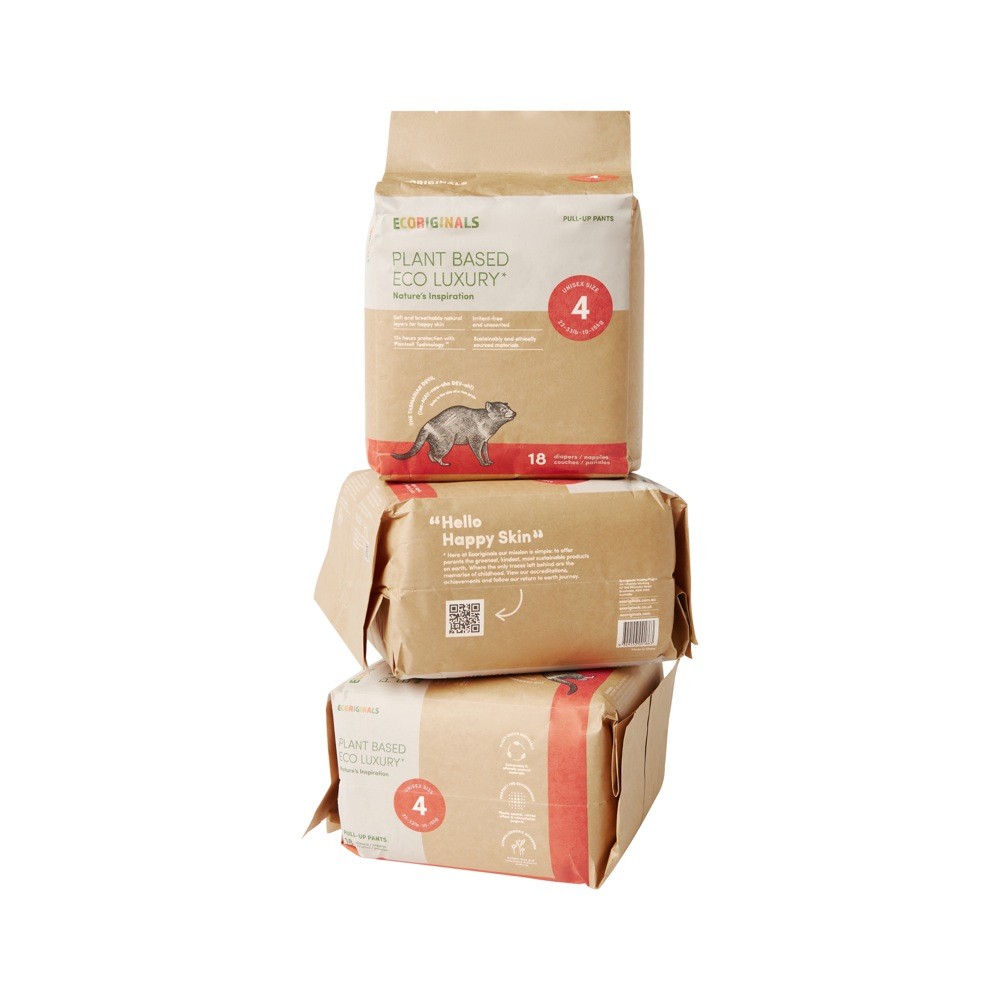 Ecoriginals Toddler Nappy Pants Size 4 54Pk Disposable Baby Bunting NZ