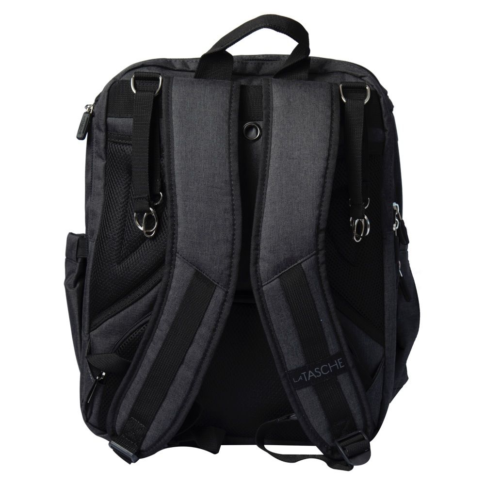 Latasche Iconic Nappy Backpack - Charcoal with Black Trim | Nappy Bags ...