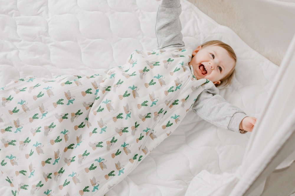 Nest Design Bamboo Sleeping Bag Long Sleeve 2.5 Tog Lazy Rabbits Medium