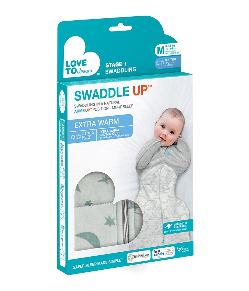 Love To Dream Swaddle Up 3.5 Tog Moonlight Olive Medium Swaddles