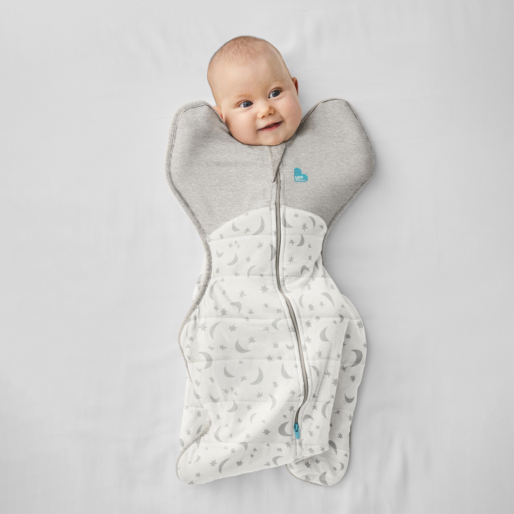 Love To Dream Swaddle Up 3.5 Tog Moonlight White Small Swaddles