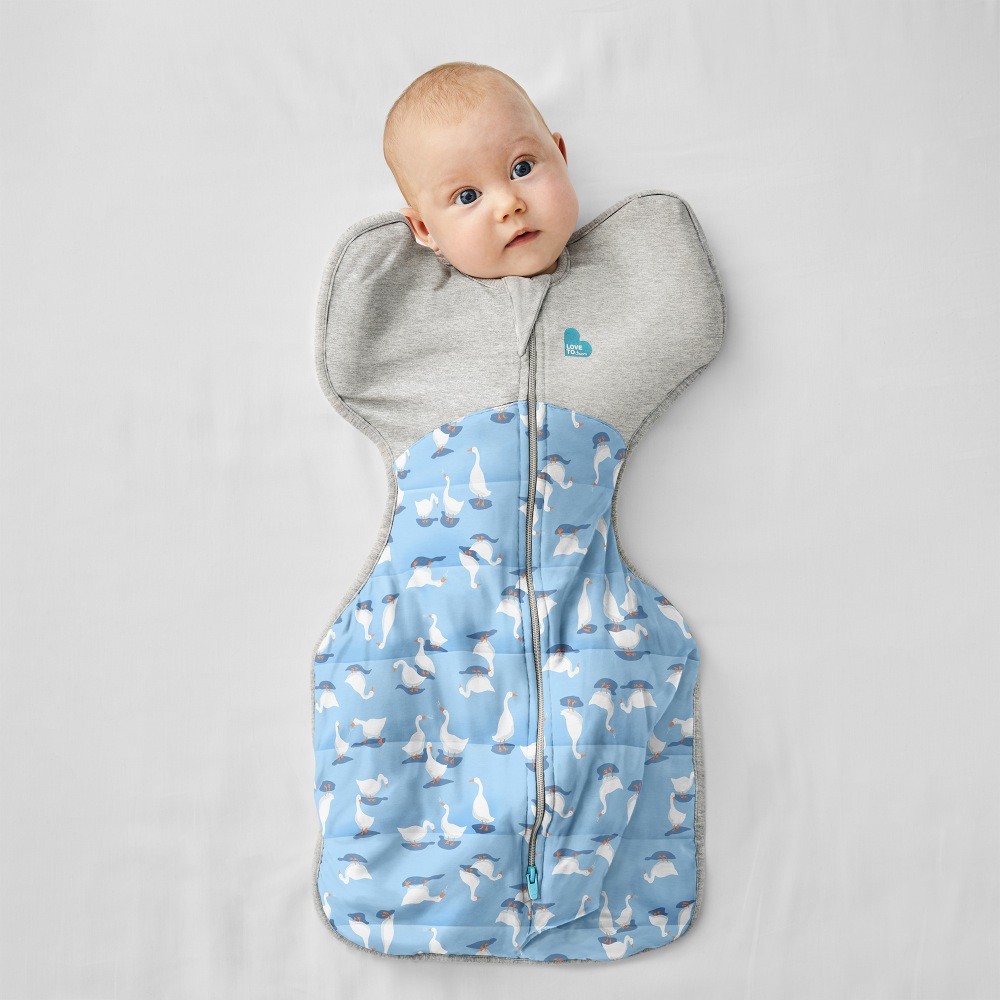 Love To Dream Swaddle Up Silly Goose 2.5 Tog Dusty Blue Small Swaddles Baby Bunting AU