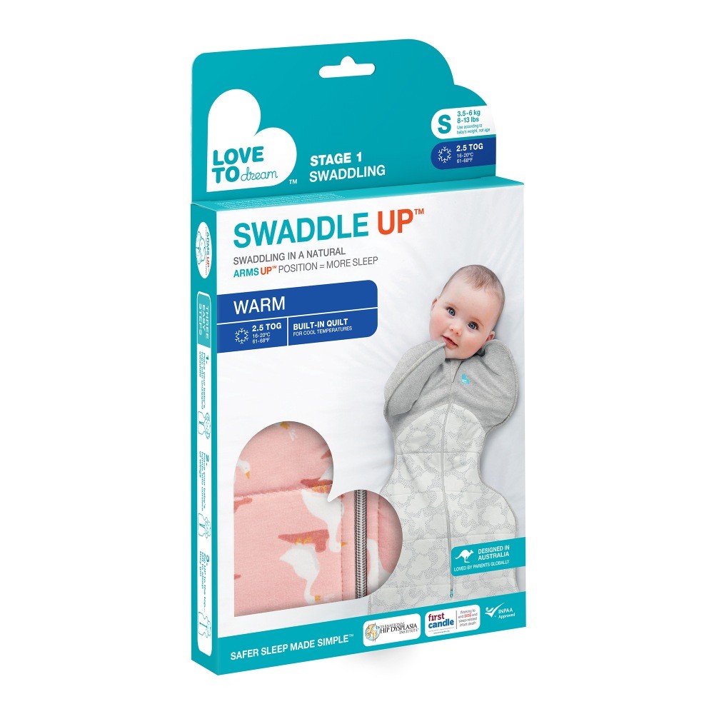 Love To Dream Swaddle Up Silly Goose 2.5 Tog Dusty Pink Small