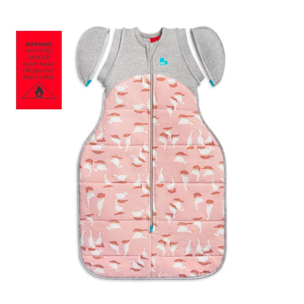  Love to Dream Swaddle UP Transition Bag Warm 2.5 TOG, Pink  Silly Goose, Medium 8-13lbs, Patented Zip-Off Wings, Gently Help Baby  Safely Transition from Being Swaddled to Arms Free Before Rolling 