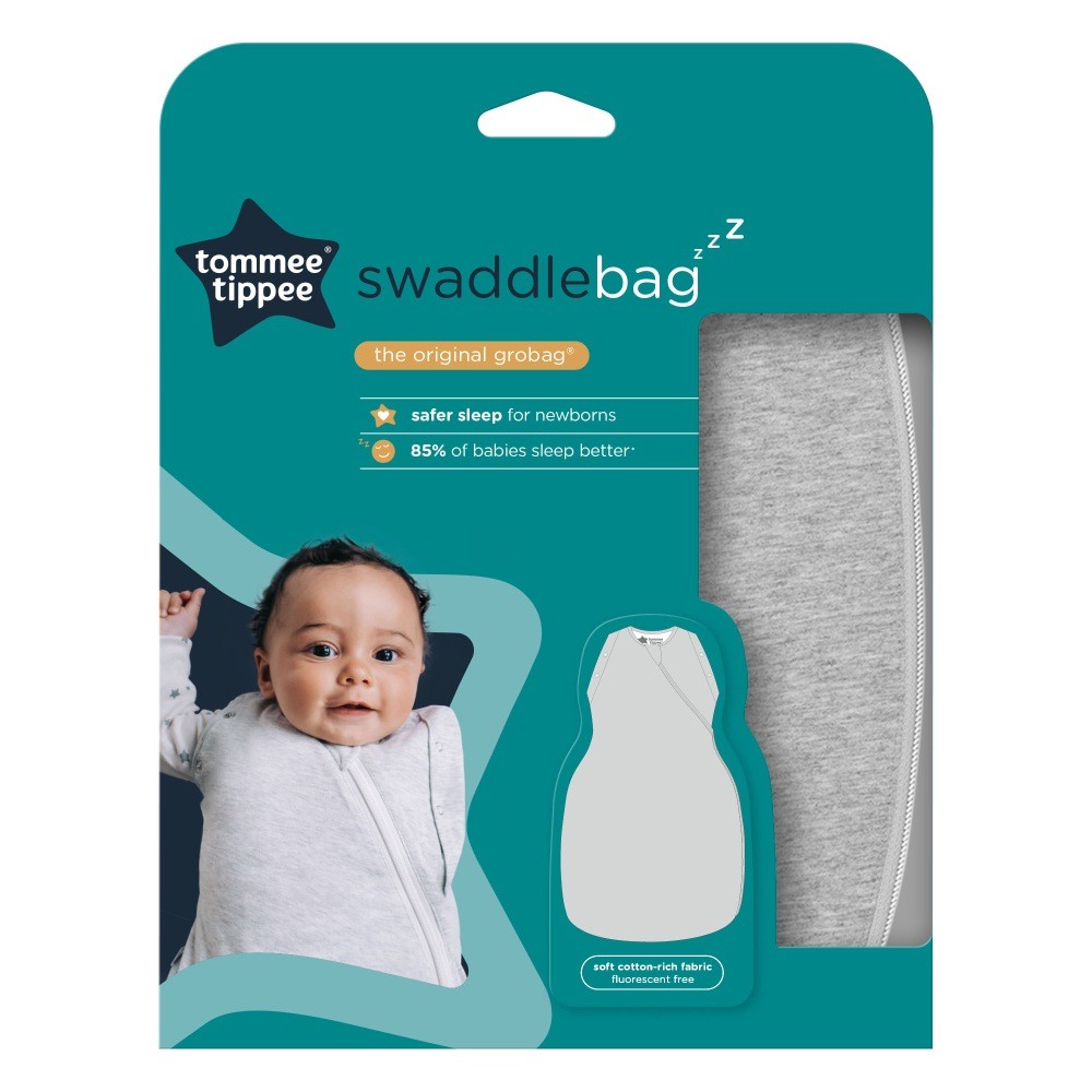 Tommee Tippee Grobag Swaddle 10 Tog Sky Grey Marle 3 6 Months