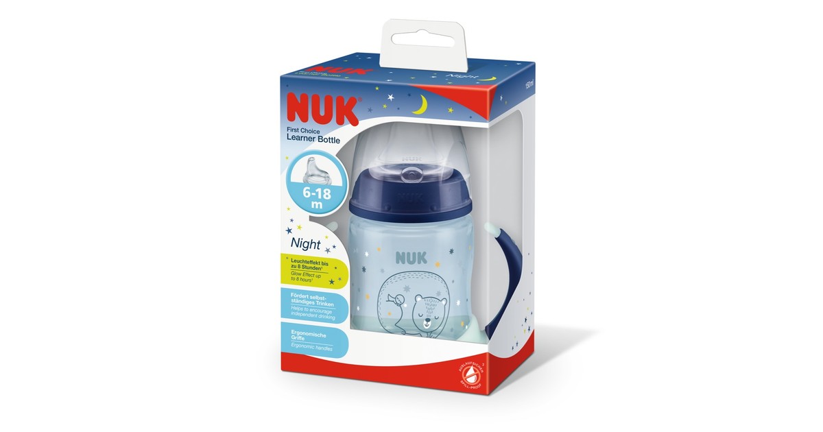 NUK First Choice Trinklernflasche Night, grün, 6-18 Monate online