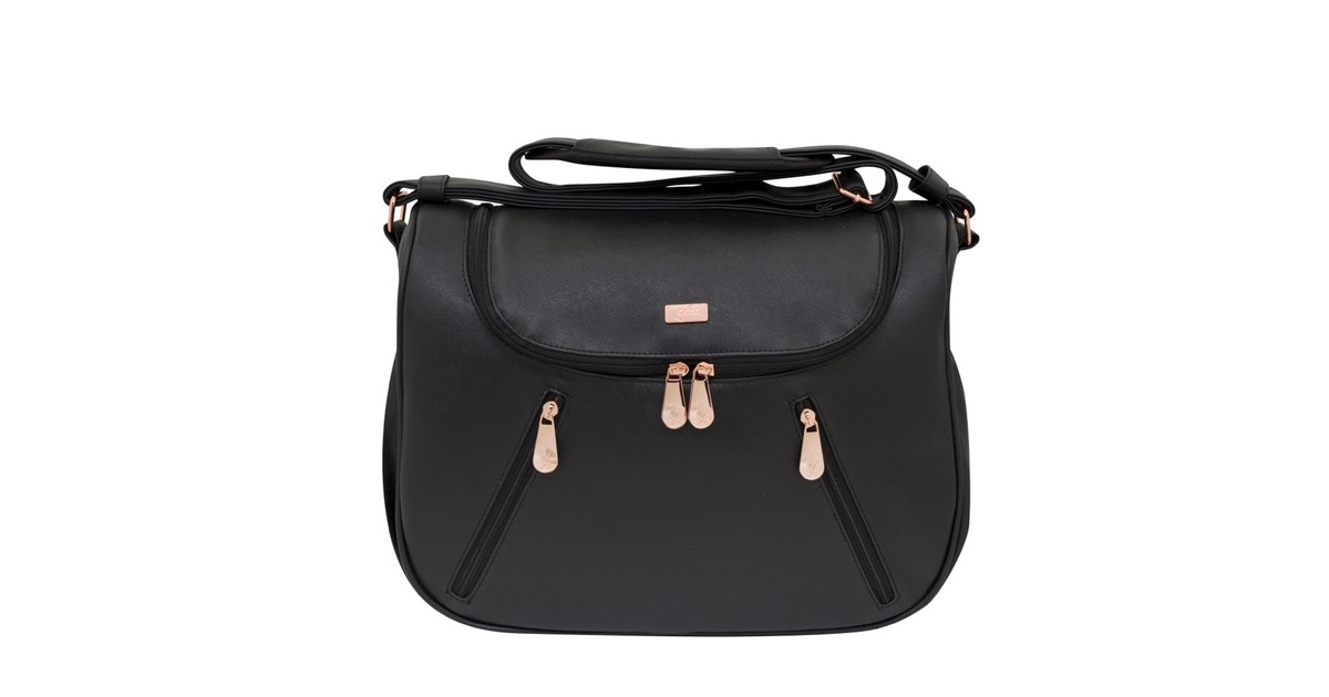 Great Expectations Nappy Bag Zoe Vegan Leatherette Black Baby