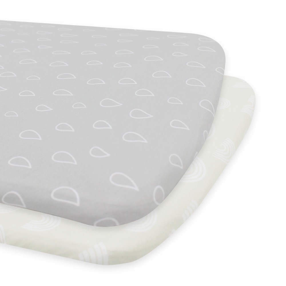 Bubba Blue Nordic CoSleeper Fitted Sheet 2 Pack Grey/Sand Baby