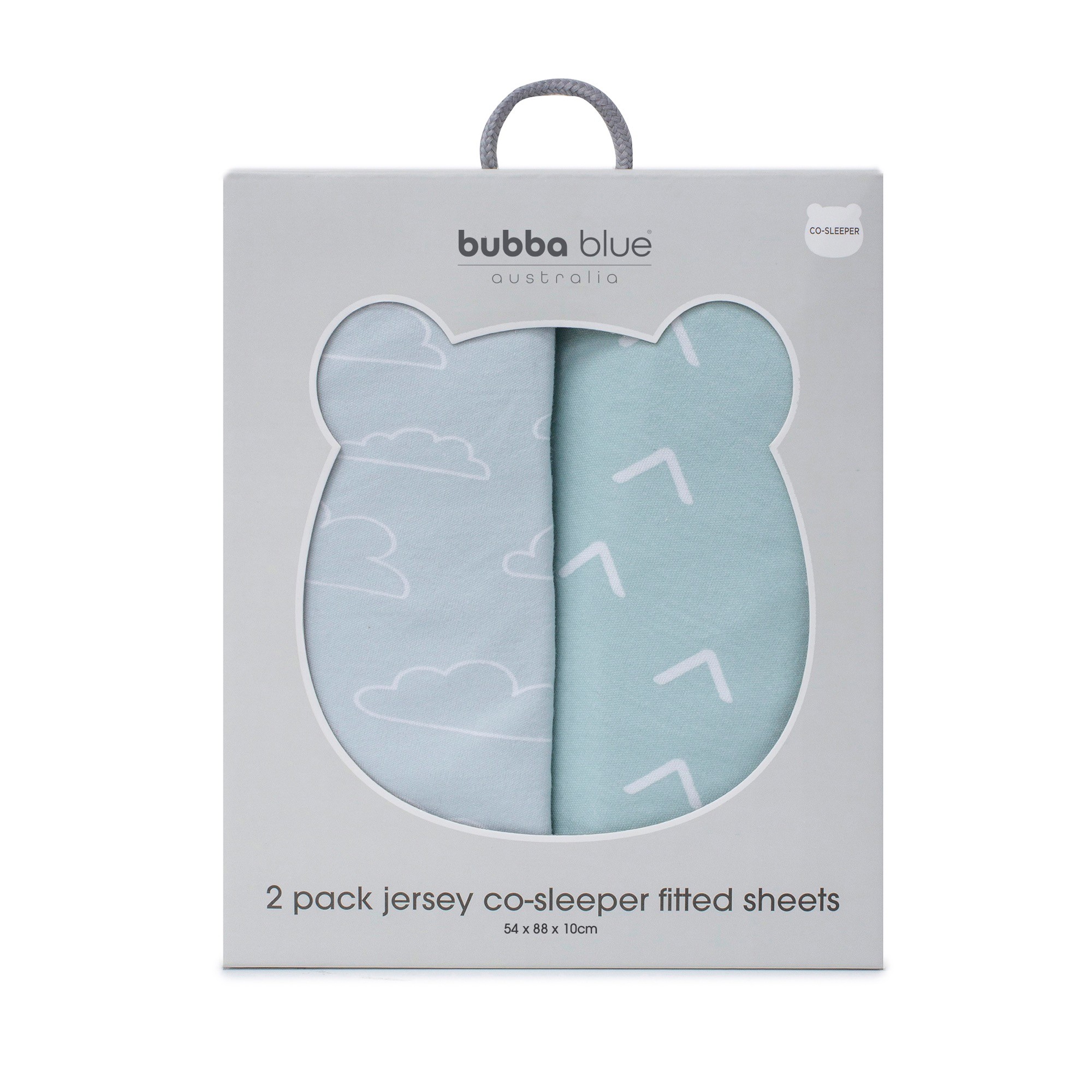 Bubba Blue Nordic CoSleeper Fitted Sheet 2 Pack Sky/Mint Baby Bunting AU