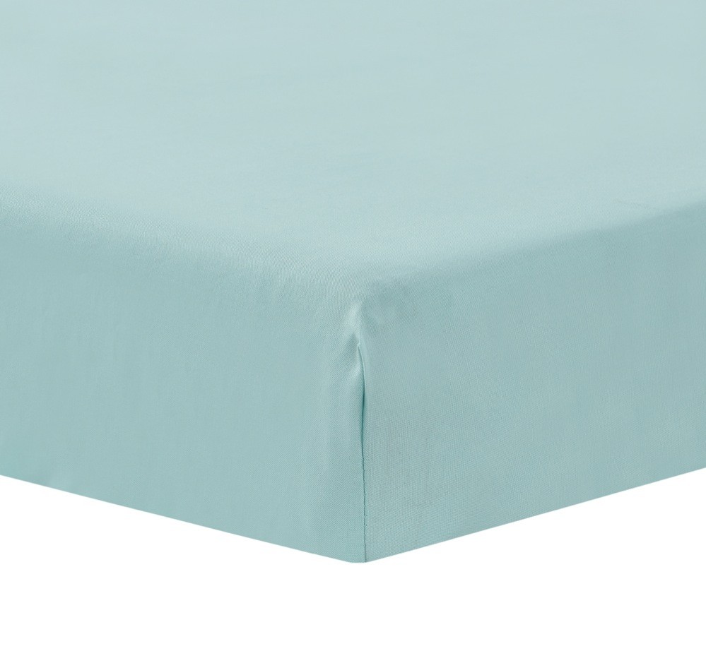 Bilbi Organic Cotton Bedside Sleeper Fitted Sheet Aqua | Bedding ...