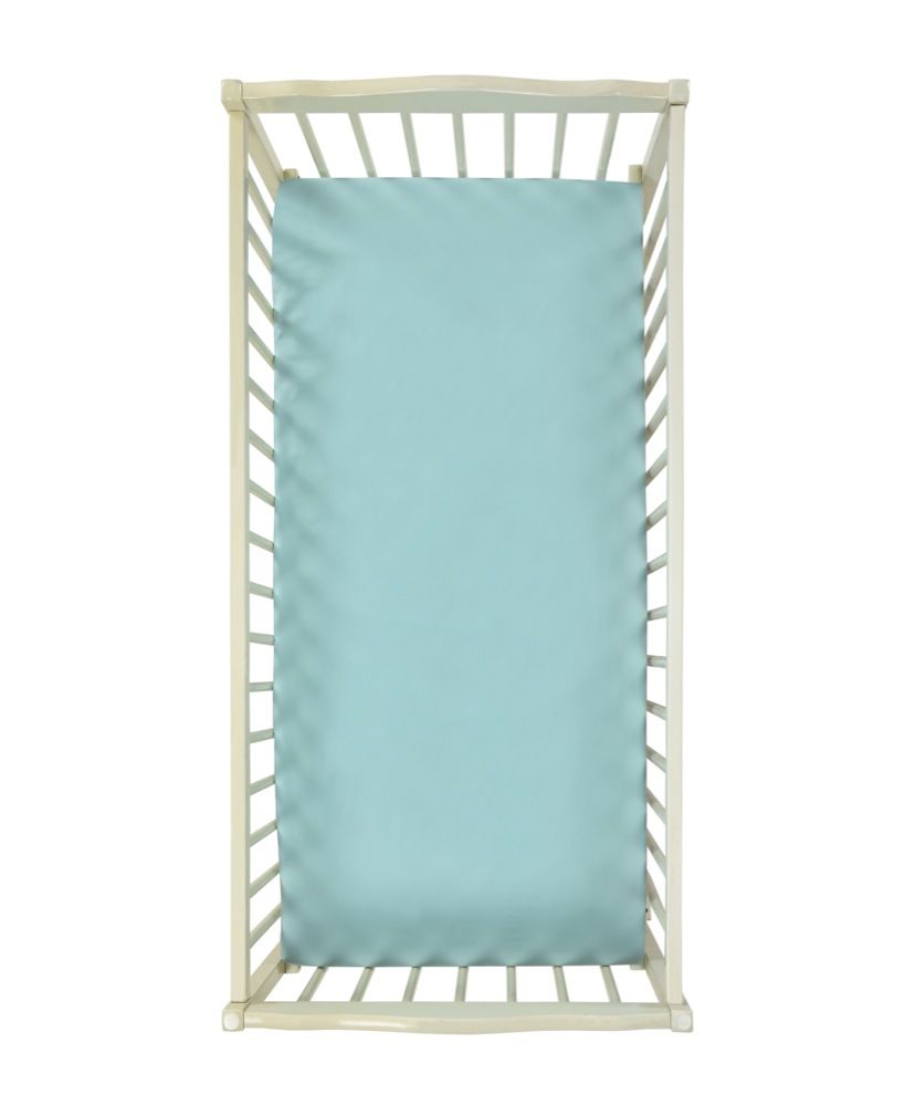 Bilbi Organic Cotton Bedside Sleeper Fitted Sheet Aqua | Bedding ...