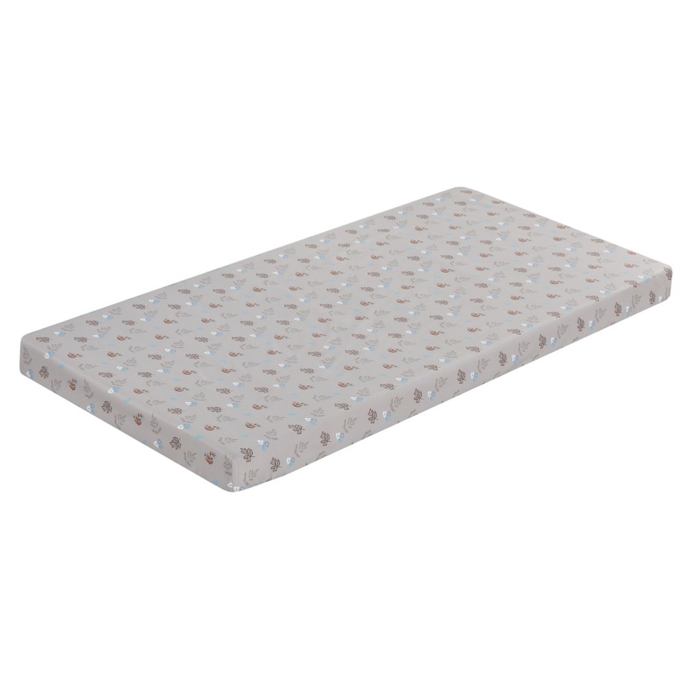 Bilbi Organic Cotton Cot Fitted Sheet Foliage Stone