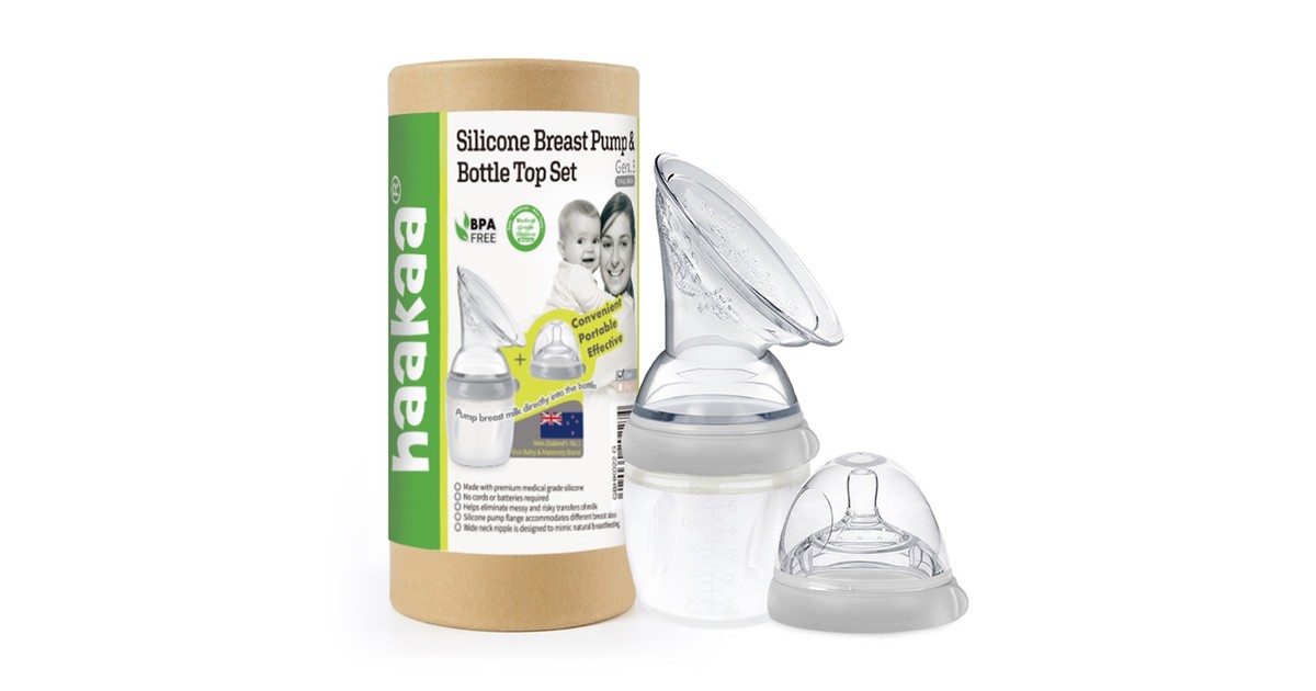 Haakaa Silicone Gen Breastpump Bottle Top 160ml Grey Baby