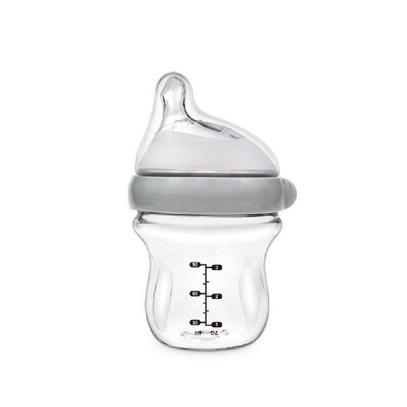 Haakaa Glass Baby Bottle Grey 90ml 0 Months +
