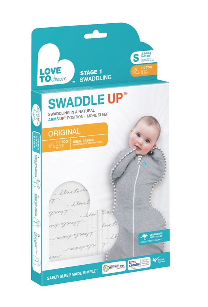 Love To Dream Swaddle Up Original 1.0 Tog Signature White Small