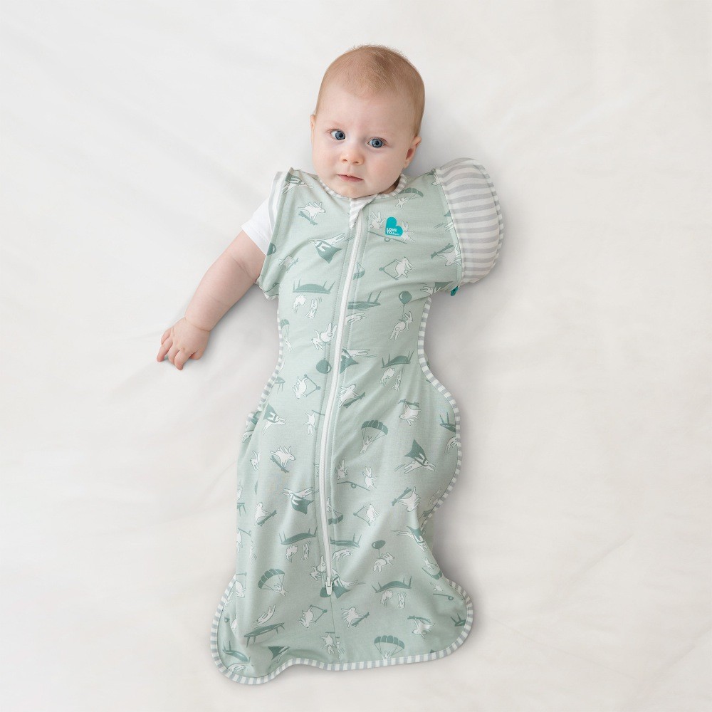 Love To Dream Swaddle Up Lite Trans Bag 0.2 Tog Daredevil Bunny Olive