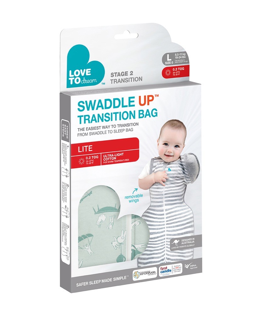 Love To Dream Swaddle Up Lite Trans Bag Tog Daredevil Bunny