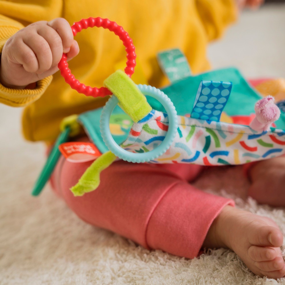 Bright Starts Fuzzy Feelies Soothing Blankie Interactive Toys Baby