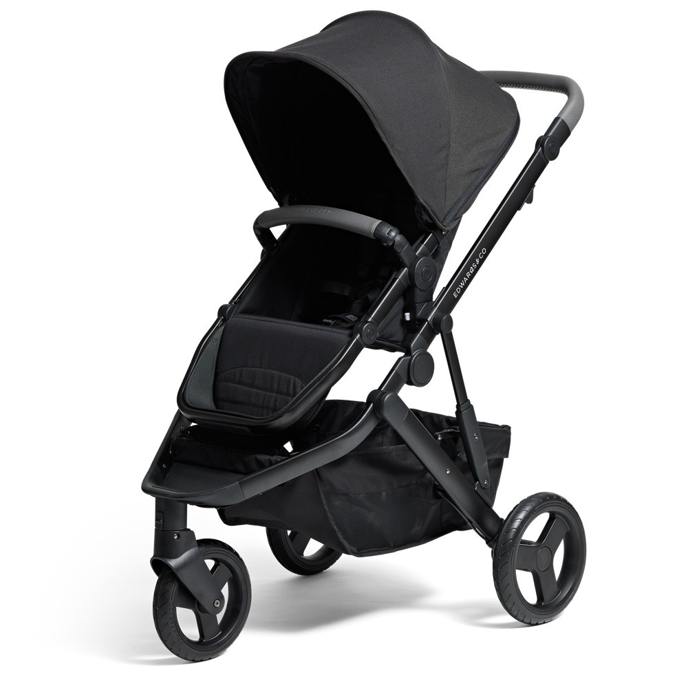 Edwards & Co Oscar M2- Black Luxe | 3 Wheel Prams | Baby Bunting AU