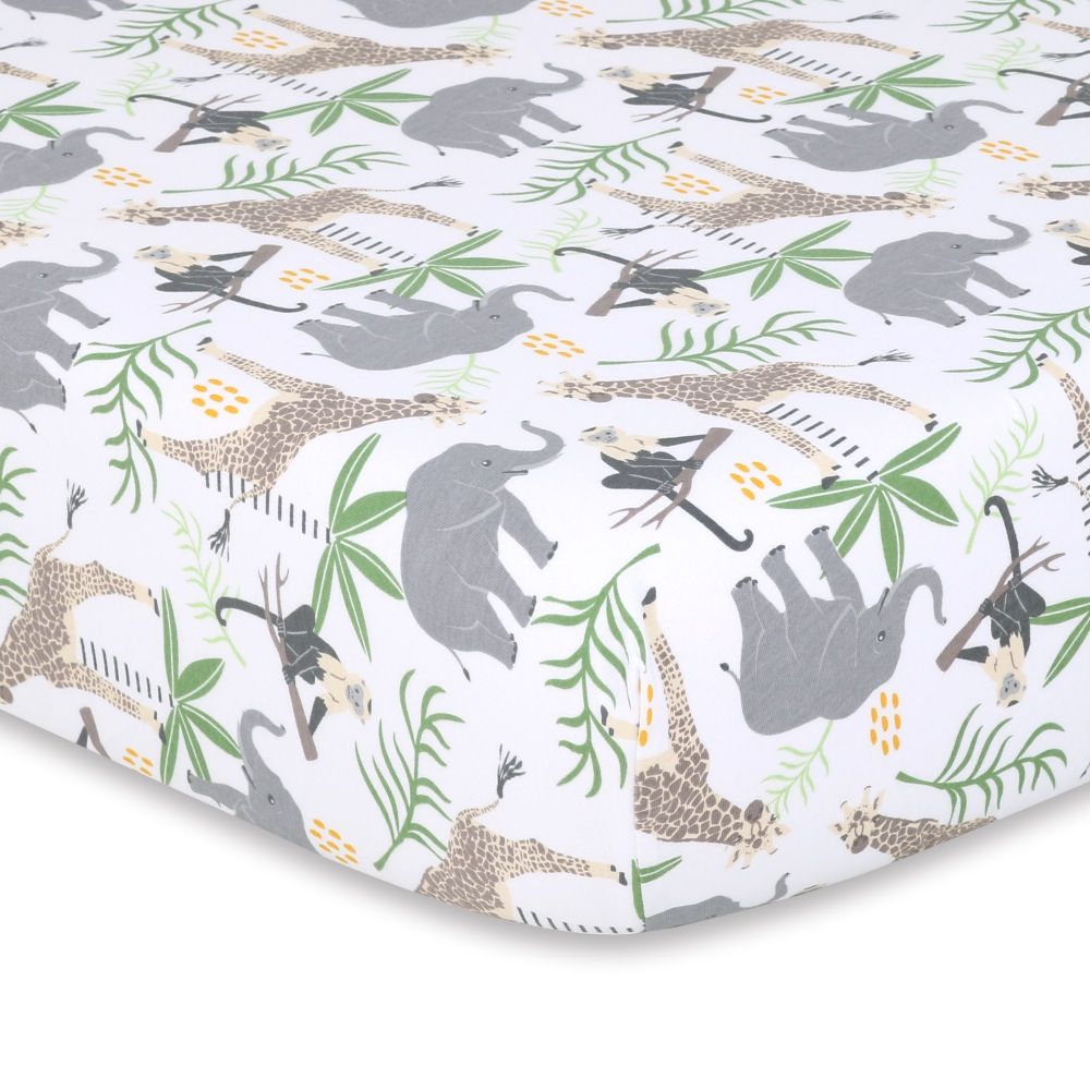 Bilbi Cot Fitted Sheet Safari Stand Multi | Manchester sale | Baby ...