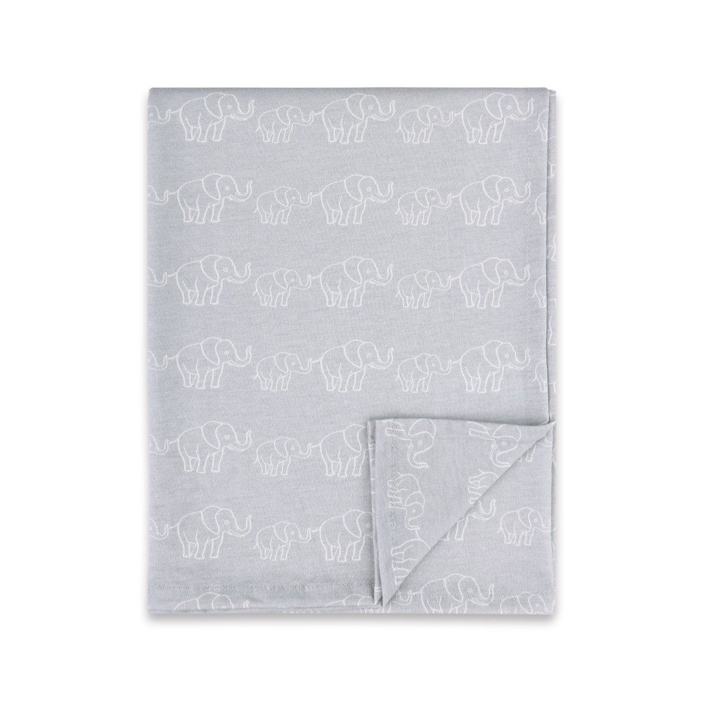 Bilbi Jersey Wrap Elephant Stampede Grey Wraps Baby Bunting AU
