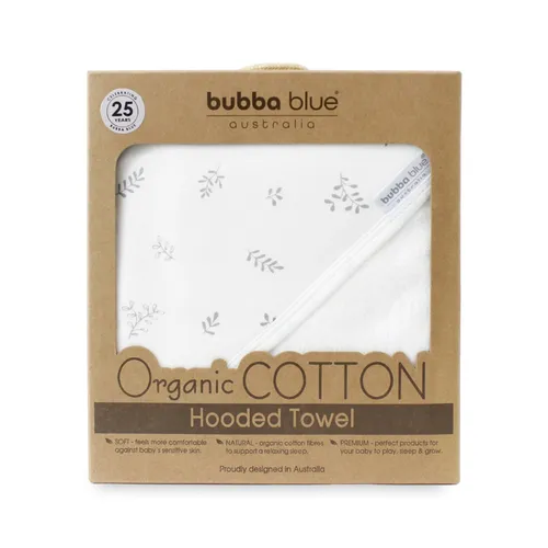 Bubba Blue Organic Hooded Towel White Baby Bunting AU - Main Image