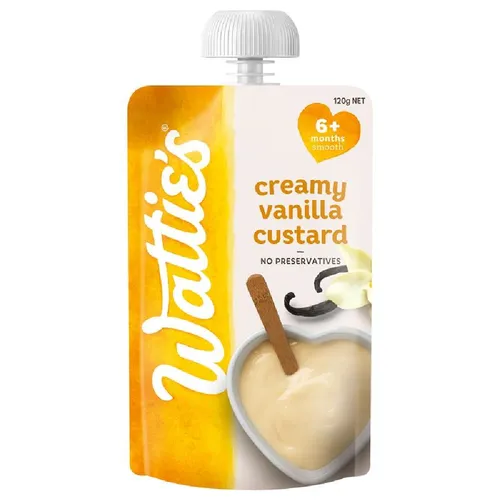 Watties Vanilla Custard Pouch 120G Baby Bunting NZ