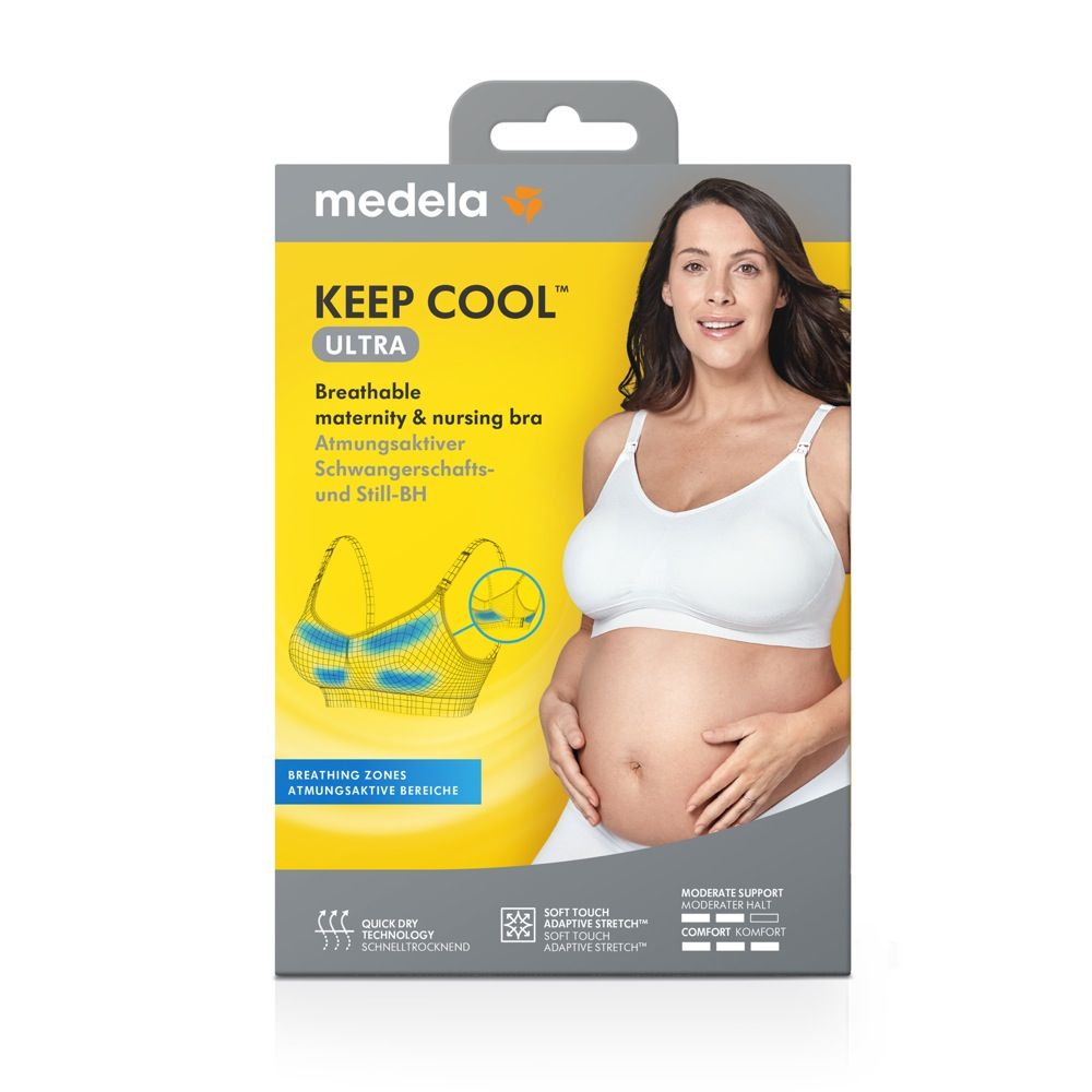 Medela Keep Cool Sleep Bra | Seamless Maternity & Nursing Bra with Full  Back Breathing Zone and Soft Touch Fabric