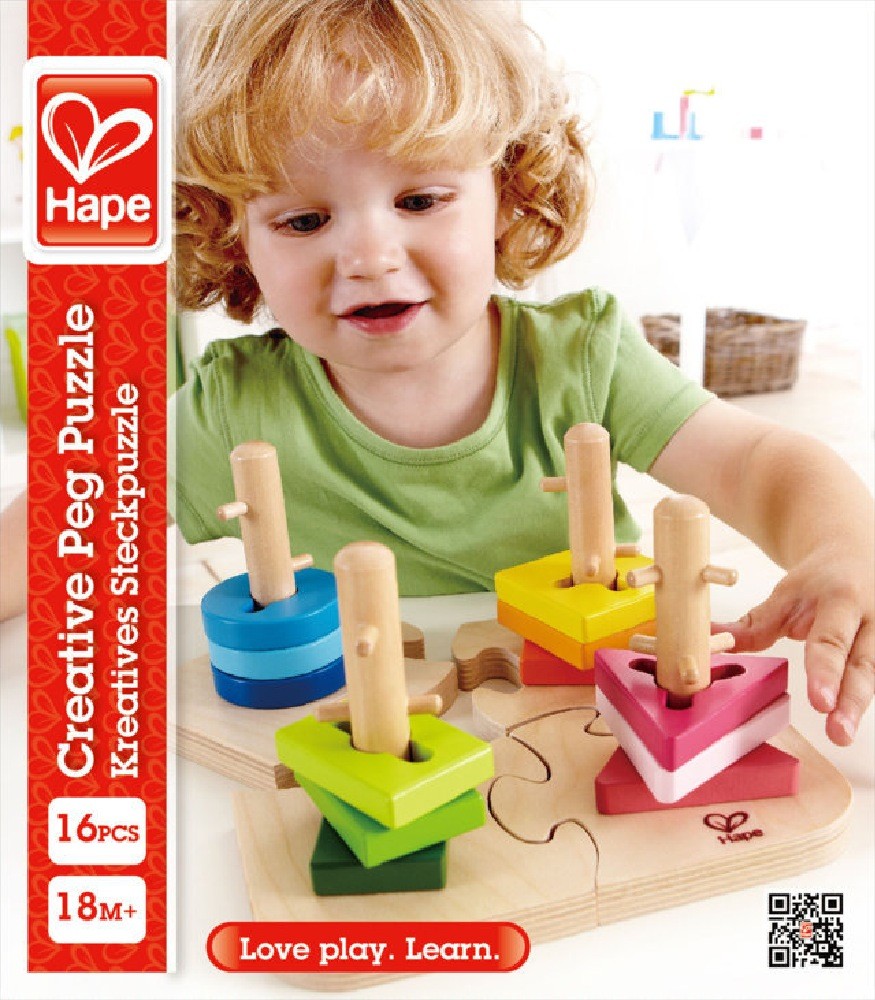 Hape Creative Peg Puzzle Interactive Toys Baby Bunting NZ