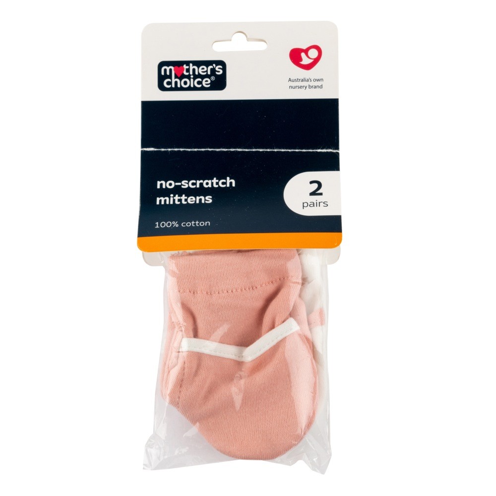Mothers Choice No Scratch Mittens (2Pk) Pink Baby Mittens Baby