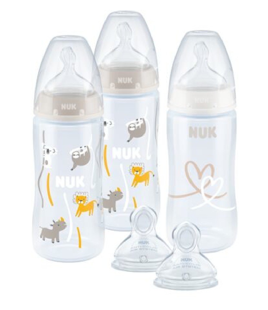 Nuk Fc Temp Control 300Ml Trio Bottle Set 06M Bottles Baby Bunting AU