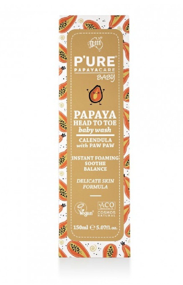 Pure Papaya Care Baby Head To Toe Wash 150ML Bathtime Baby Bunting AU