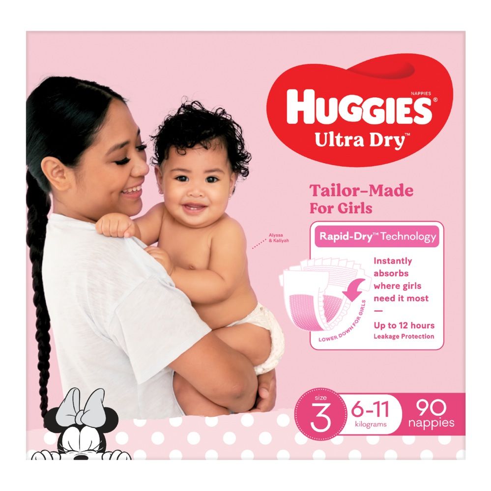 Huggies ultra dry hot sale size 3 girl