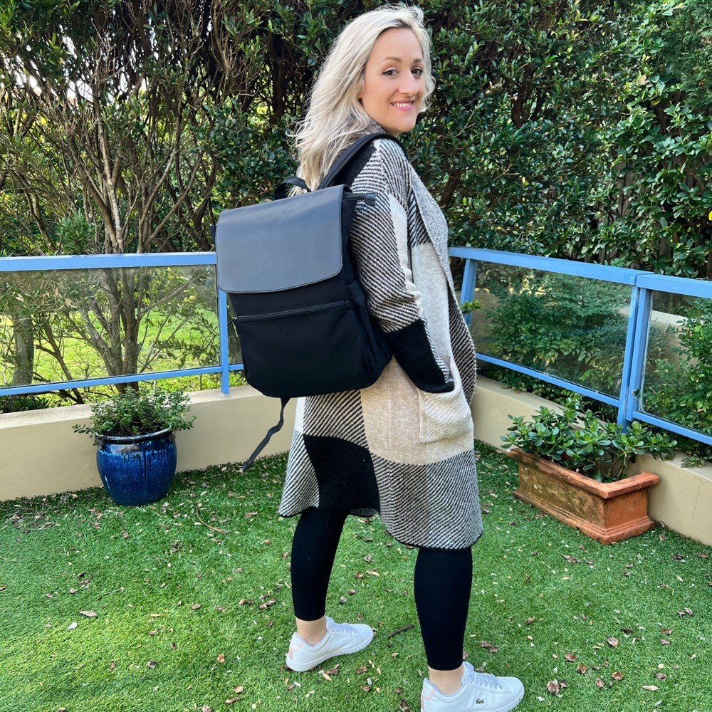 4Baby Contrast Nappy Bag Black Nappy Bags Baby Bunting AU