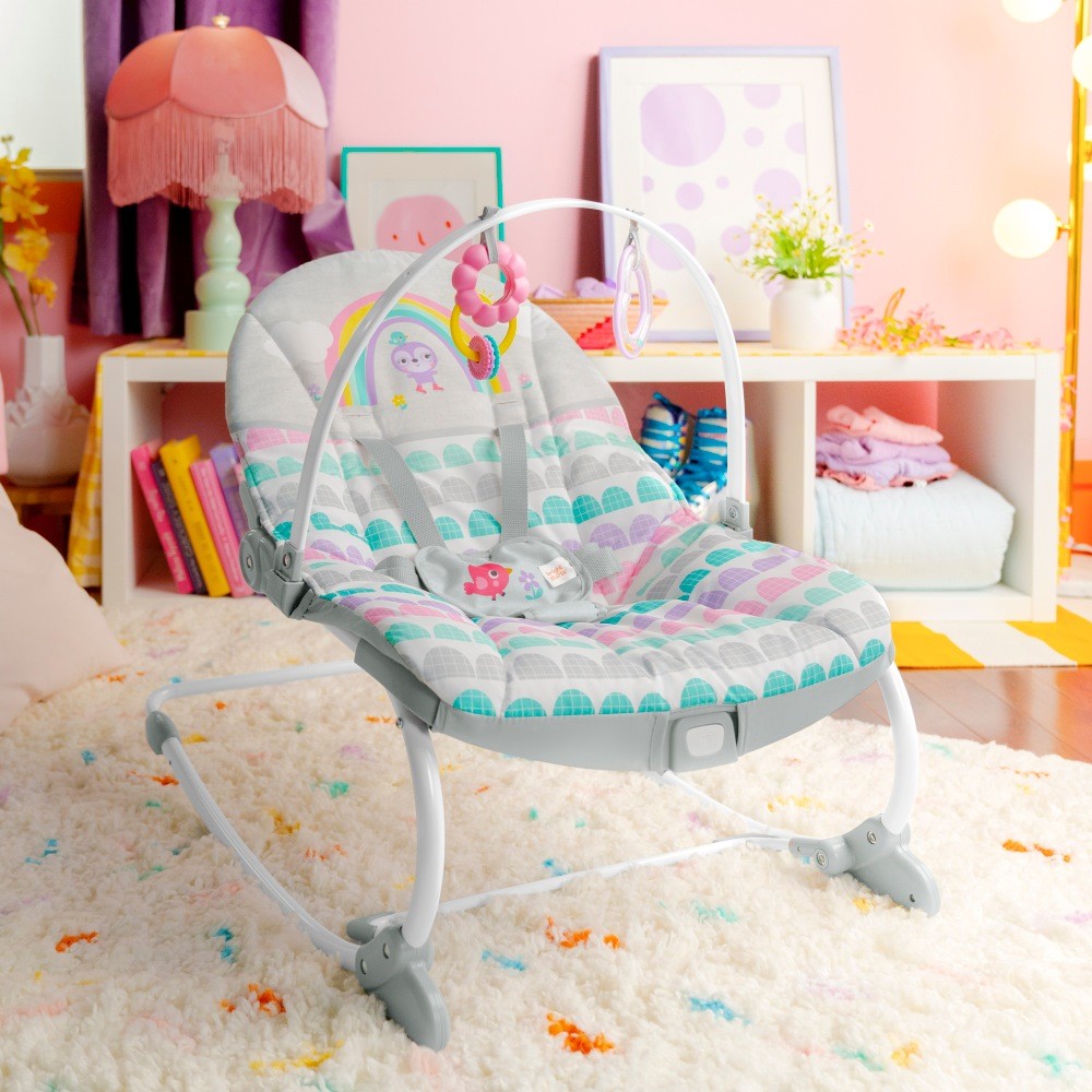 Bright Starts Infant To Toddler Rocker Rosy Rainbow Rockers & Bouncers Baby Bunting AU