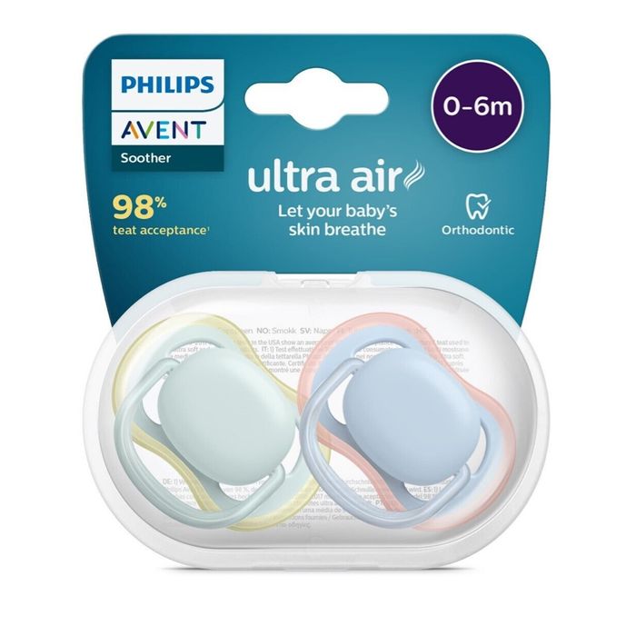 Philips Avent Soothers, 0-6m Ultra Air Night Soother