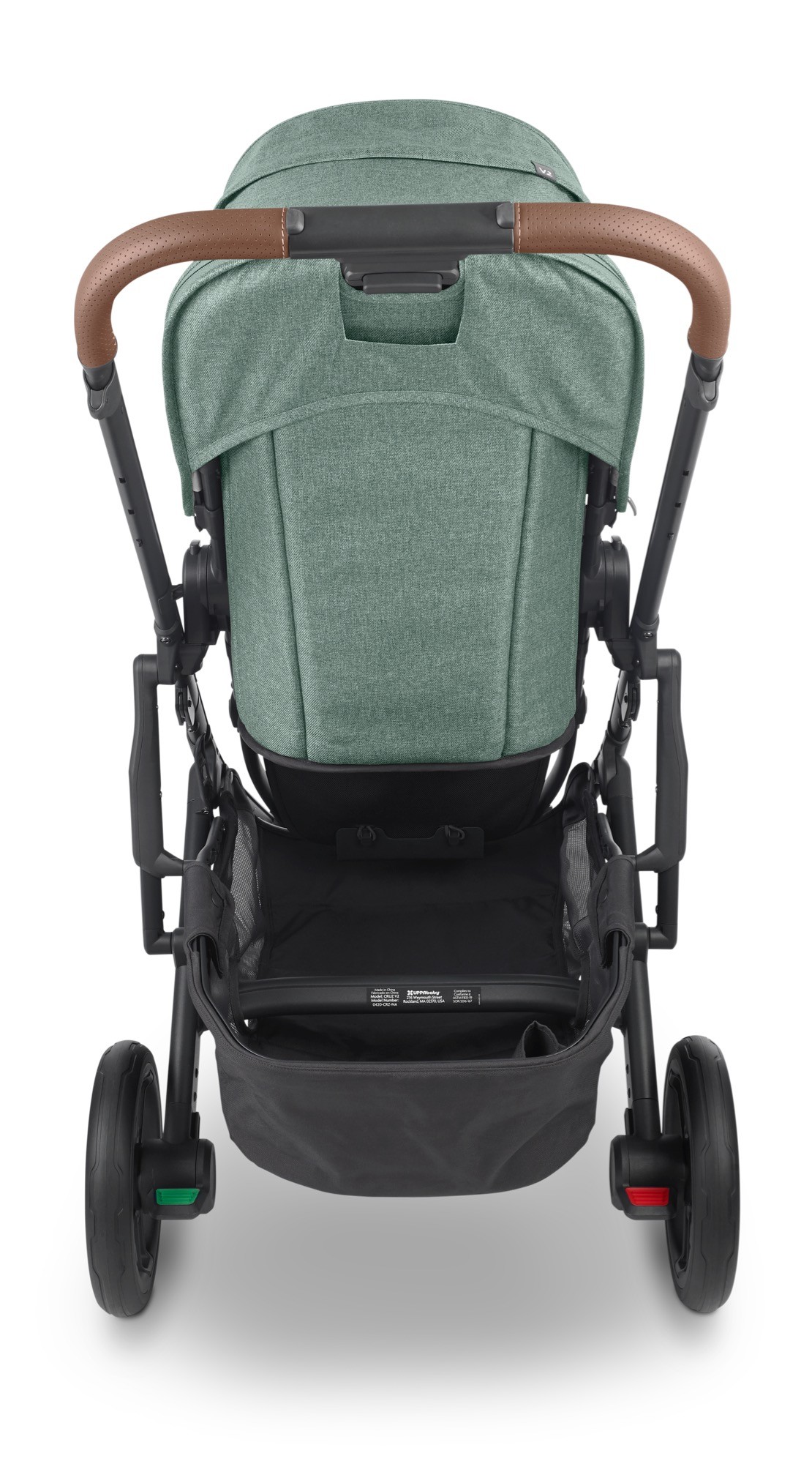 Uppababy Cruz V2 Pram Green Mélange/Carbon/Saddle Leather (Gwen) 4