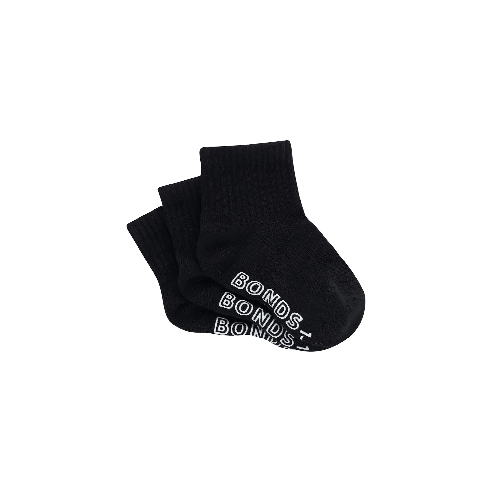 Bonds 3 Pack Sock Logo Black