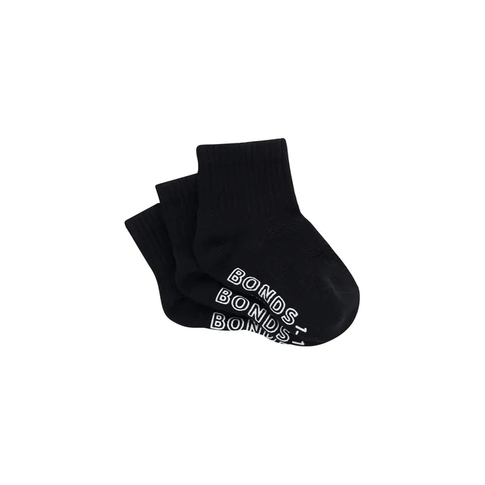Bonds 3 Pack Sock Logo Black