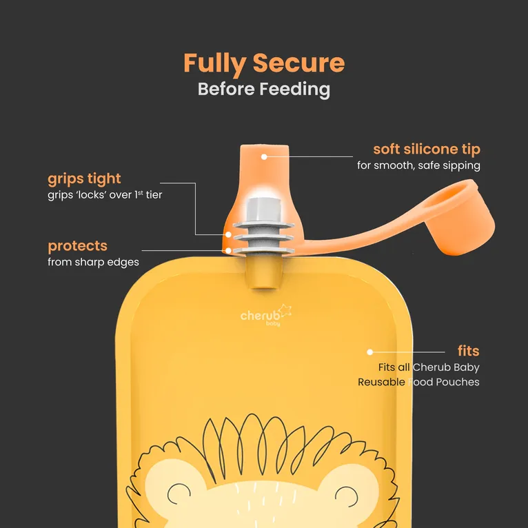 Cherub Baby Food Pouch Spouts Peach/Blush