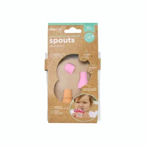 Cherub Baby Food Pouch Spouts Peach/Blush