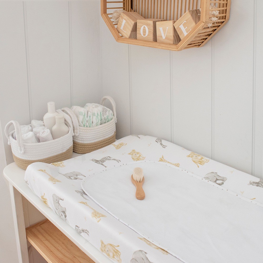 Living Textiles Change Pad Cover & Liner Set Savannah Baby Bunting AU