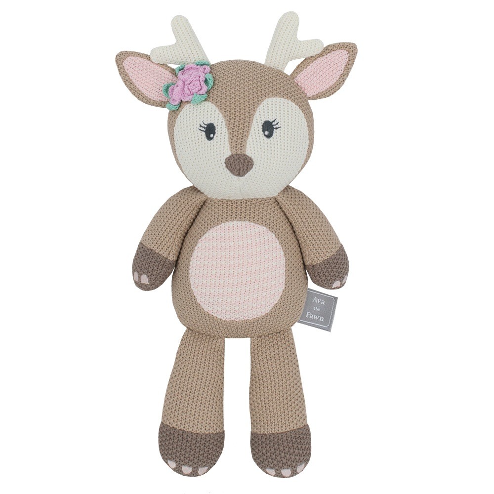 Living Textiles Cotton Knit Toy Ava The Fawn | Baby Bunting AU