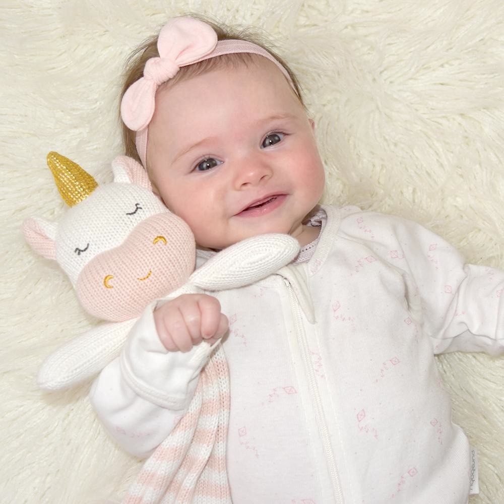 Living Textiles Security Blanket Kenzie The Unicorn Rattles Baby