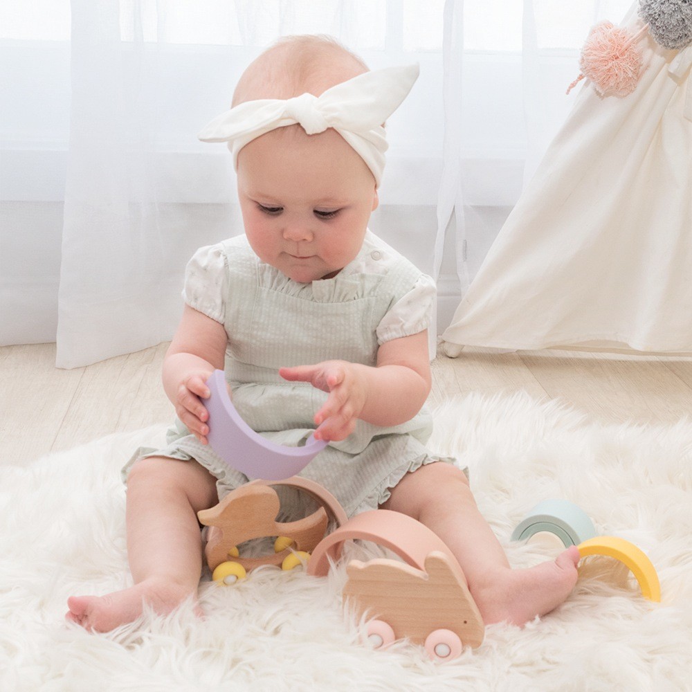 Playground Silicone Push A Long Bunny Interactive Toys Baby Bunting AU