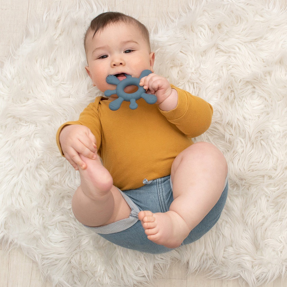 Playground Silicone Splash Teether Steel Blue Interactive Toys Baby