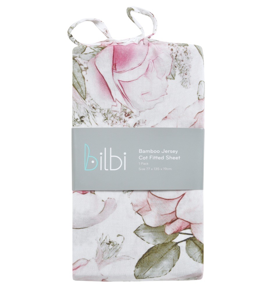 Bilbi Bamboo Cot Fitted Sheet Elegant Baby Bunting AU