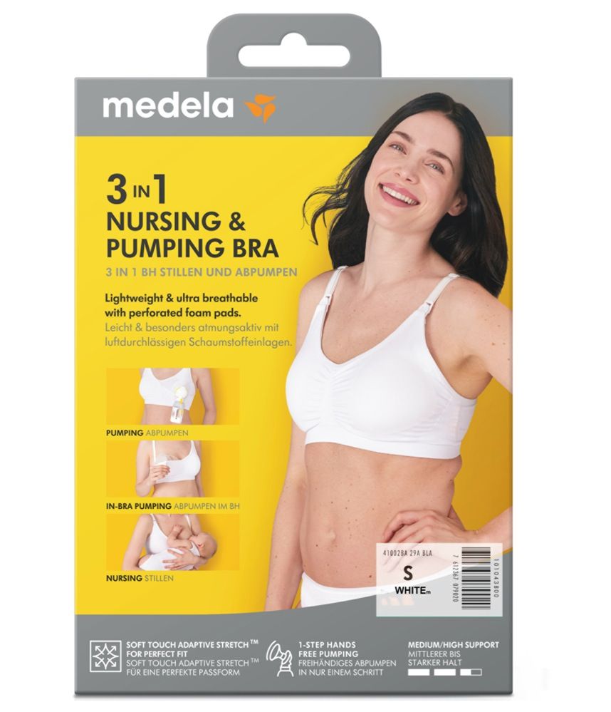 Medela 3 In 1 Nursing & Pumping Bra White S