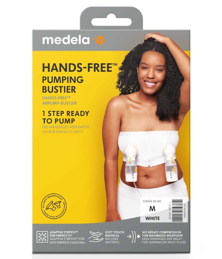 Medela Hands-Free Pumping Bustier White M, Breast Pump Accessories